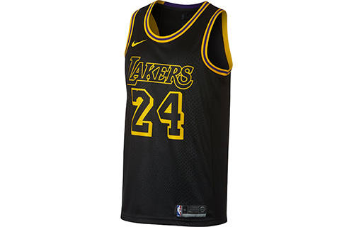 Nike Nike Jersey NBA Lakers City Edition Basketball Jersey Men's Black Yellow