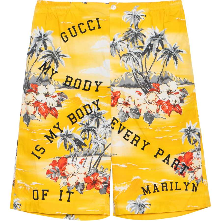 GUCCI Hawaiian Print Bermuda Shorts