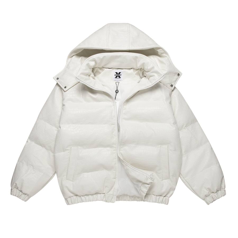 ED HARDY X Puffer Jacket Unisex White