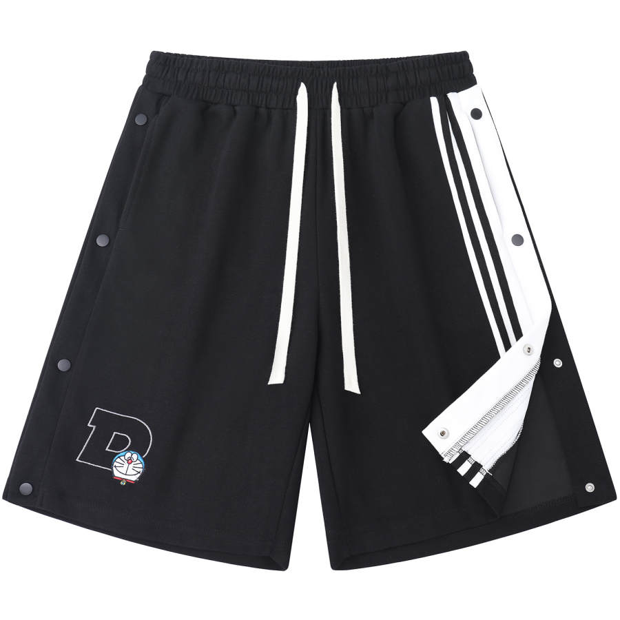 Doraemon Doraemon Casual Shorts Unisex Black Moderate