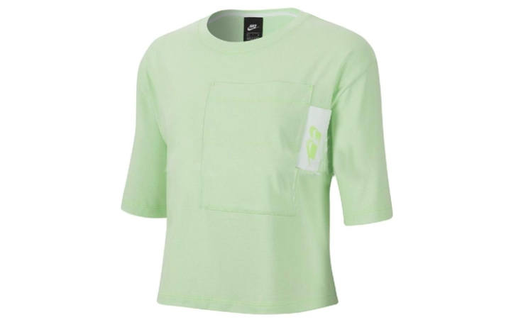 Nike Nike Crop Tops Women's Candy Green Crew Neck Moderate
