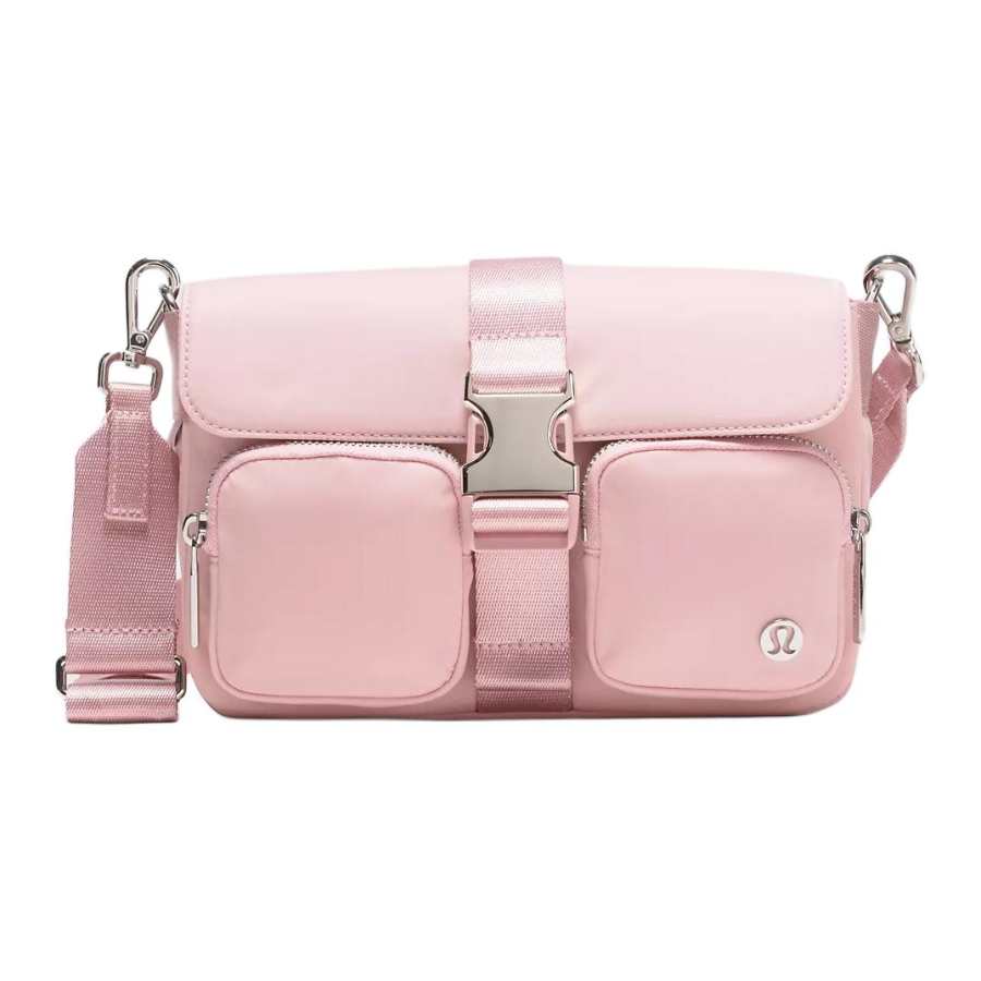 Lululemon Nylon Shoulder Bag, Crossbody Bag Regular Women's Pink Mist
