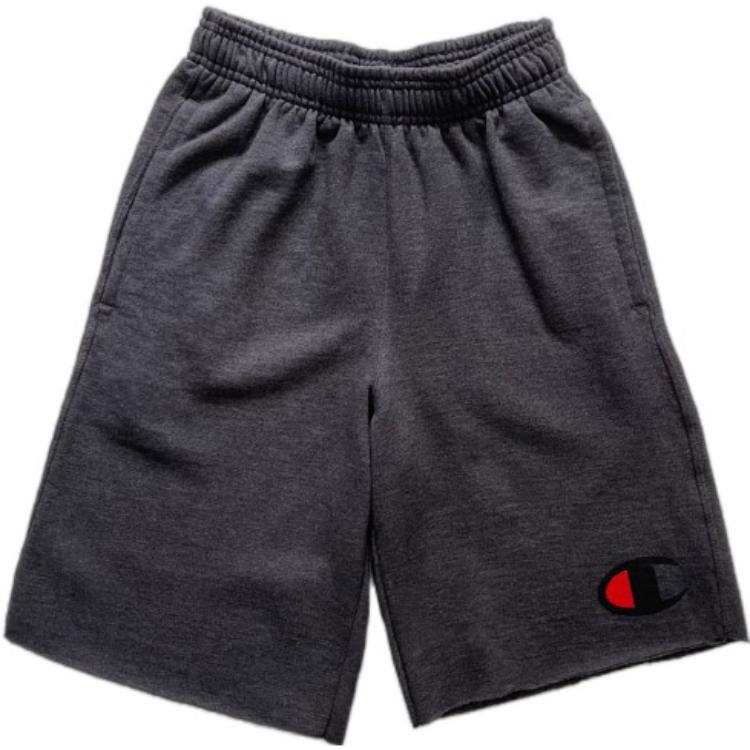 Champion Large C Logo Pattern Sports Fleece Lined Five Point Casual Shorts US Version Unisex Dark Gray