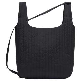 Nice Rice Fabric Shoulder Bag, Crossbody Bag, Handbag Medium Unisex Black/Ecru