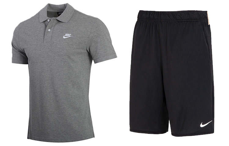 Nike Nike Casual Sportswear Men's Gray Top+Black Pants Moderate