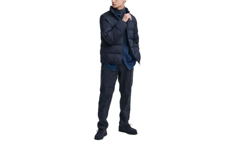 UNIQLO Casual Pants Men's Dark Blue Moderate Straight Fit Pants