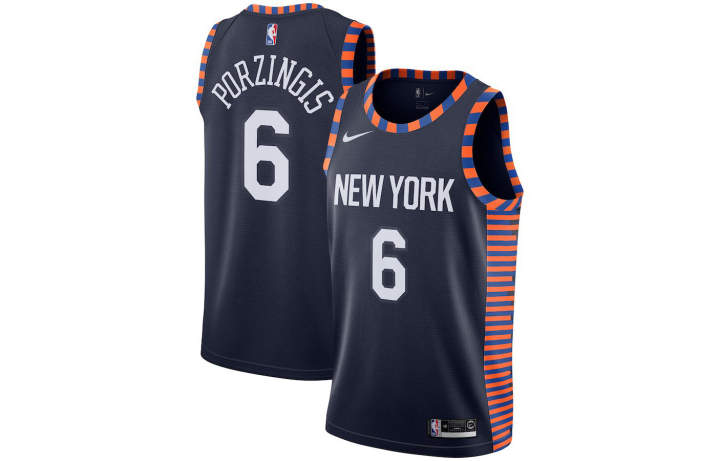 Nike Nike Basketball Jersey City Edition Kristaps Porzingis Knicks, Porzingis Size 6 Men's Black