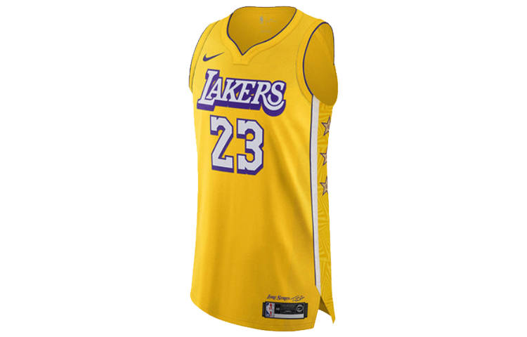 Nike Nike Basketball Jersey AU Player Edition 2019 2020 Los Angeles Lakers LeBron James LeBron James Men's Yellow