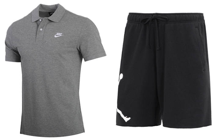 Nike Nike Casual Sportswear Men's Gray Top+Black Pants Moderate
