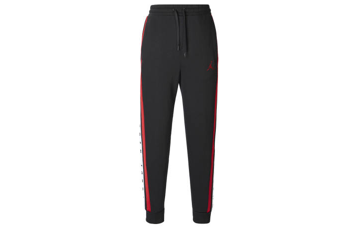 Jordan Jordan Multi Label Bundled Velvet Basketball Retro Sports Knitted Sweatpants Men's Black