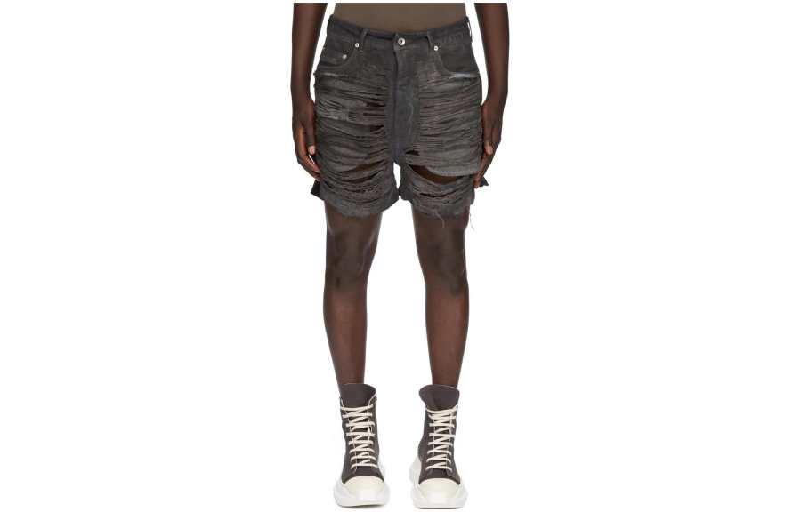 Rick Owens DRKSHDW Geth Cut Off Distressed Shorts