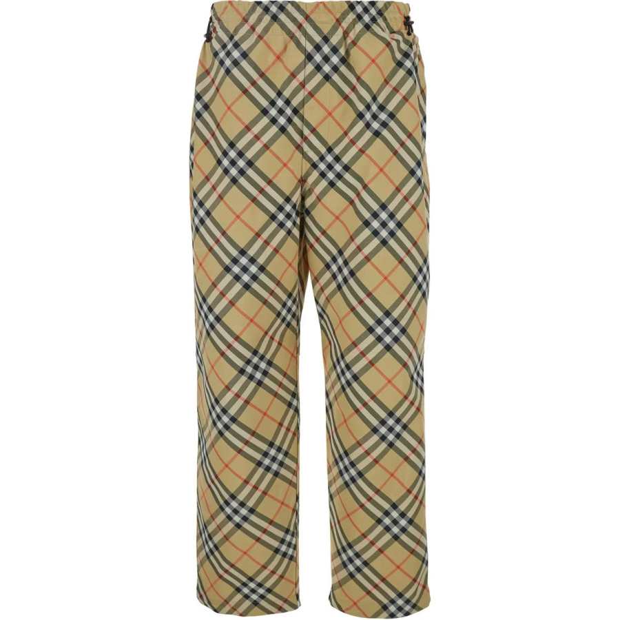 Burberry Checked Ekd Motif Straight-Leg Trousers