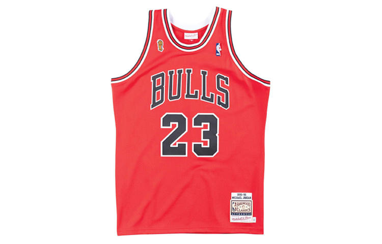 Mitchell Ness Mitchell & Ness Chicago Bulls Road Finals 1995 96 Michael Jordan Authentic Jersey