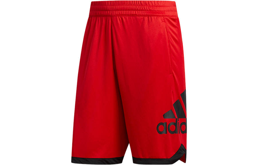 Adidas Adidas Basketball Shorts Men's Red Moderate Straight Fit Pants