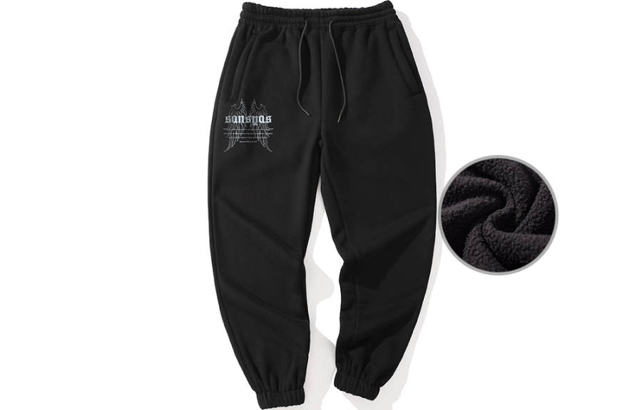 SANSYAS Casual Pants Unisex Thickened And Fleece Lined Cuffed Pants
