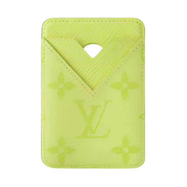 LOUIS VUITTON Cow Leather Card Holder Women's Green
