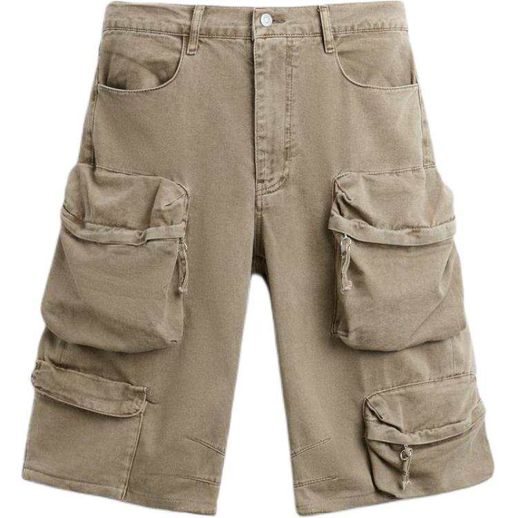 ZARA Cargo Shorts Men's Light Brown Yellow