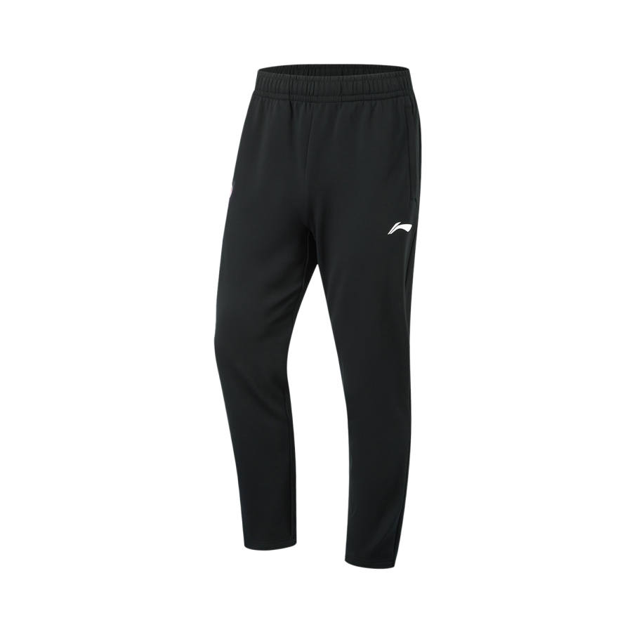Li-Ning Li Ning Basketball Collection Solid Color Straight Fit Fleece Lined Comfortable Casual Pants Men's Black