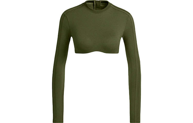 Adidas Originals Adidas Ivy Park Halls Of Ivy Long Sleeve Crop Top Wild Pine