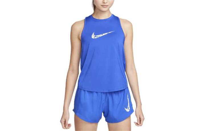 Nike Nike Running Tank Tops Women's Blue Crew Neck Moderate Straight Fit