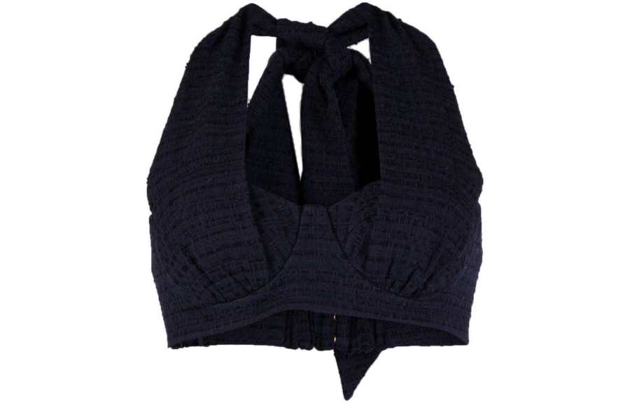 Zimmermann Zimmermann tweed halterneck cropped top