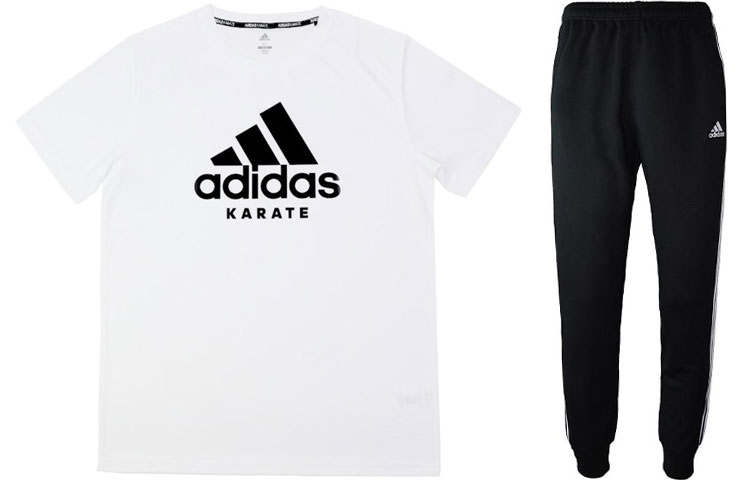Adidas Adidas Casual Sportswear Men's White+Black Crew Neck Moderate