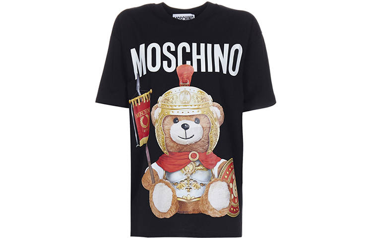 MOSCHINO Drop Shoulder Sleeve T Shirt Women's Black