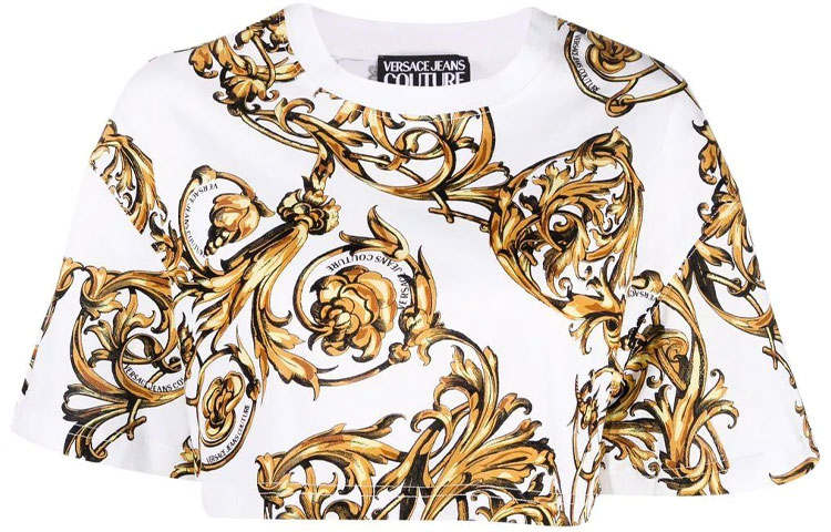 VERSACE JEANS COUTURE SS22 Crop Top Women's White