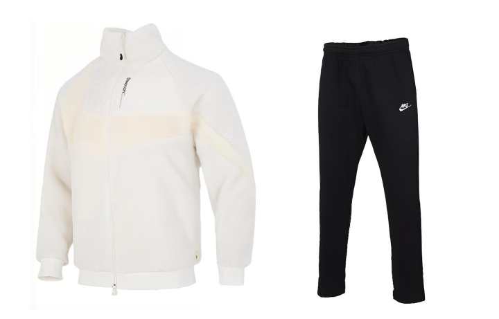 Nike Nike Casual Sportswear Men's White+Black Stand Collar Moderate