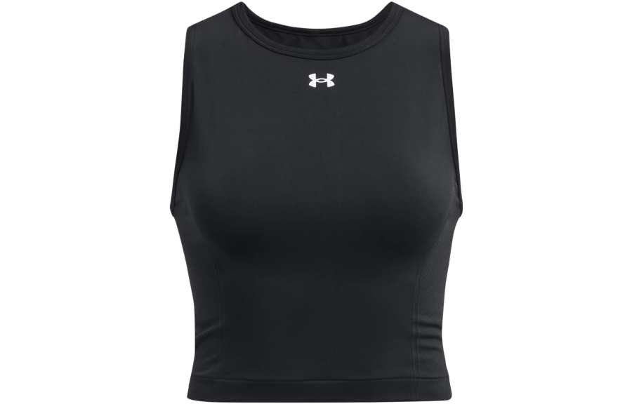 Under Armour Tank Tops Women's Black Crew Neck Moderate Straight Fit
