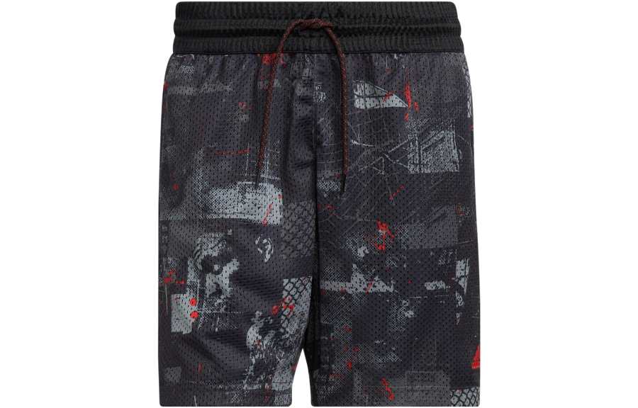 Adidas Adidas Basketball Shorts Men's Black Moderate Straight Fit Pants