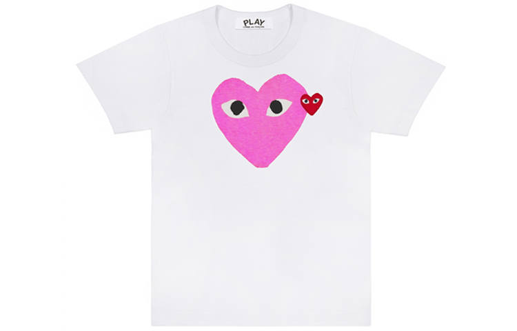 CDG Play T Shirts Women's Crew Neck Moderate Straight Fit