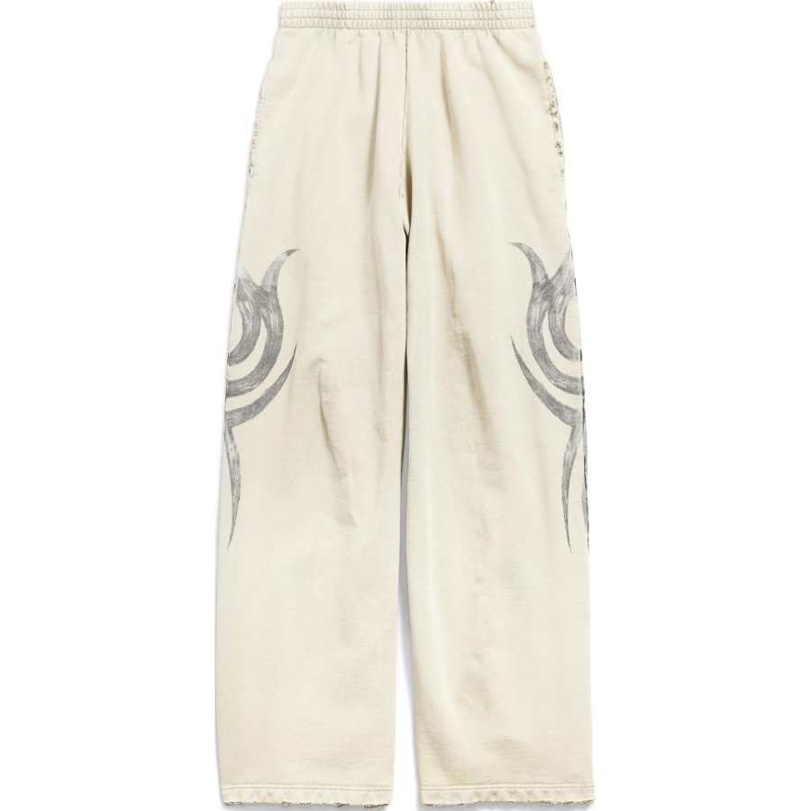 Balenciaga Casual Pants Loose Fit Men's Beige