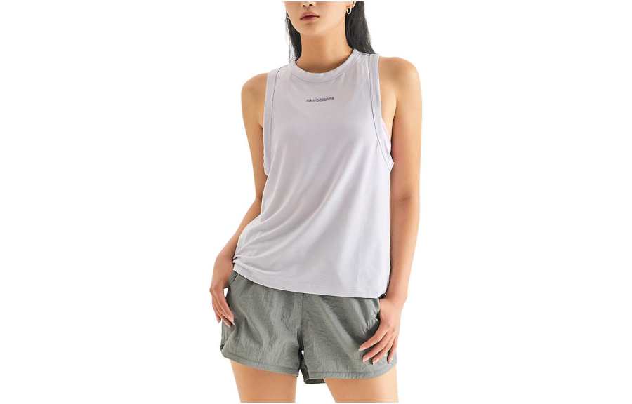 New Balance New Balance Tank Tops Women's Gray Crew Neck Moderate Straight Fit