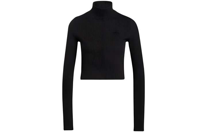 Adidas Adidas Crop Tops Women's Black Crew Neck Moderate