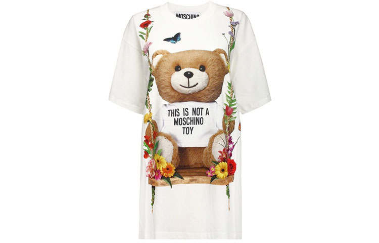 MOSCHINO T Shirts Women's White Crew Neck Moderate Straight Fit