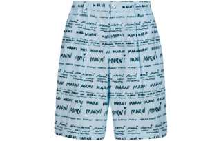 MARNI Allover Logo Printed Knee Length Shorts