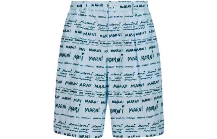 MARNI MARNI Allover Logo Printed Knee Length Shorts