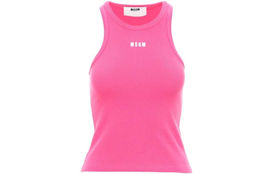 MSGM MSGM Tank Tops Women's Pink Crew Neck Moderate Other