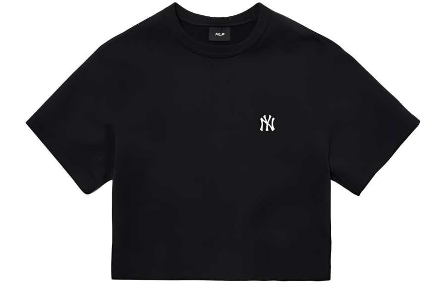 MLB New York Yankees T Shirts Women's Black Crew Neck Moderate