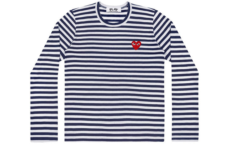 CDG Play T Shirts Women's Crew Neck Moderate Straight Fit