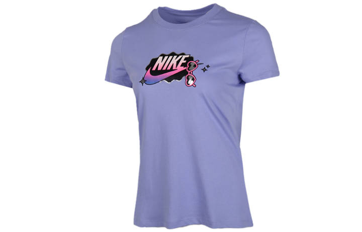 Nike Nike T Shirts Women's Teal Blue Crew Neck Moderate Straight Fit