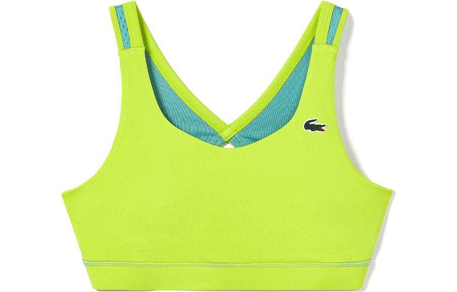 LACOSTE Tank Tops Women's Neon Green Square Collar Moderate Other