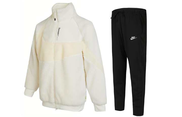Nike Nike Casual Sportswear Men's White+Black Stand Collar Moderate