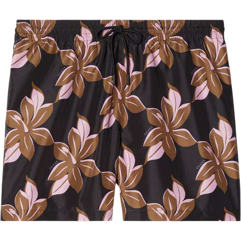 GUCCI SS25 Beach Shorts Men's Dark Brown