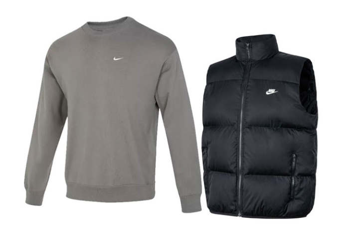 Nike Nike Casual Sportswear Men's Asphalt Gray+Black Crew Neck Moderate