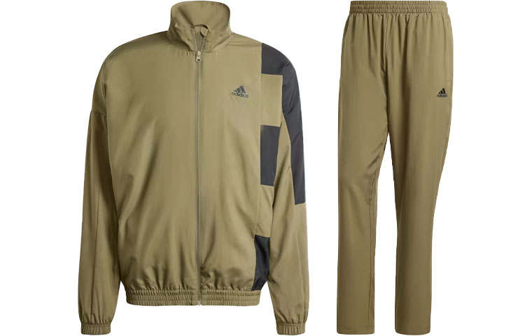 Adidas Adidas Sportswear Colorblock Tracksuit Casual Sportswear Men's Olive Green