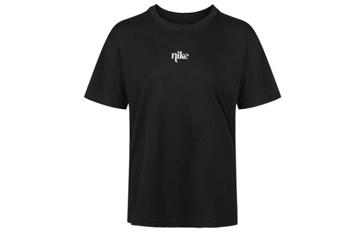 Nike Nike T Shirts Women's Black Crew Neck Moderate Straight Fit