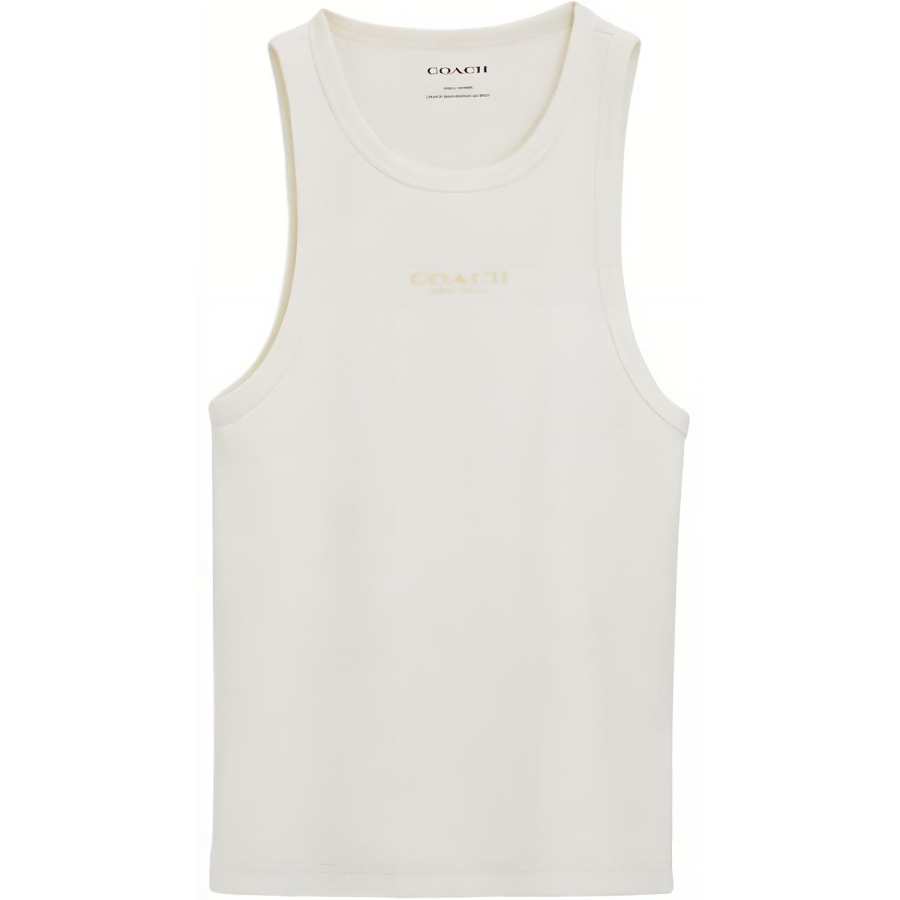 COACH Tank Tops Women's White Crew Neck Moderate Other