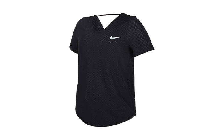 Nike Nike T Shirts Women's Black Crew Neck Moderate Straight Fit